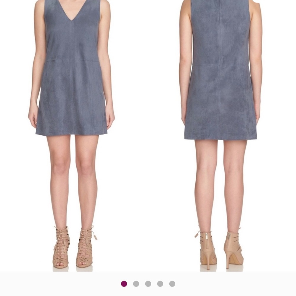 1. State Blue Suede Shift Dress